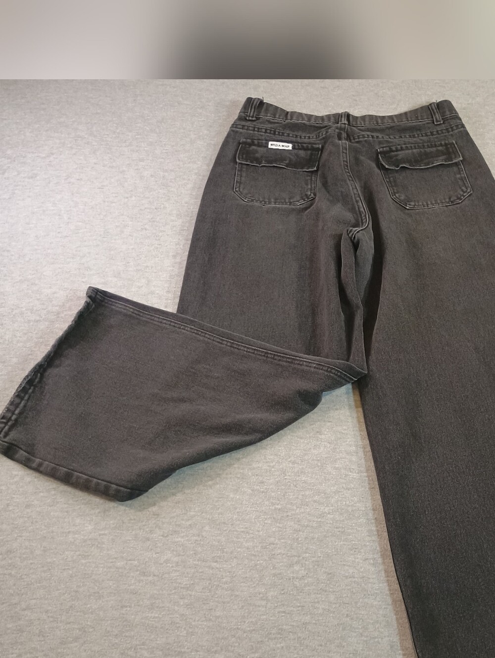 Mrdia Whip Baggy Wide Leg Black Jeans - Vintage Style - Picture 2 of 9